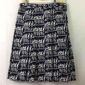Tory Burch navy white skirt size 8